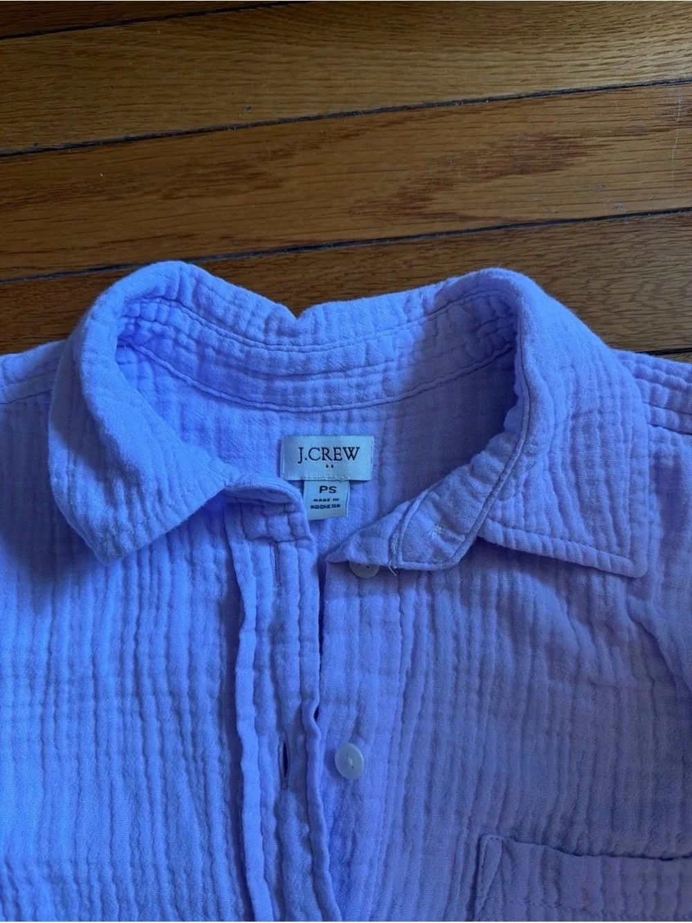 J. Crew Women's Lavender Button-Front Gauze Shirt